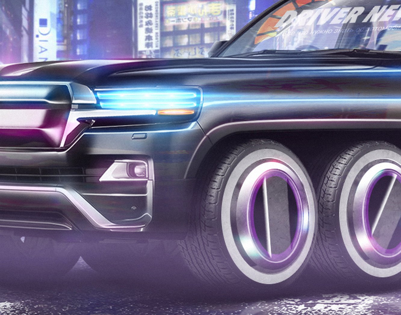 Крузак» из Cyberpunk 2077: Toyota Land Cruiser 2077 показан на рендере