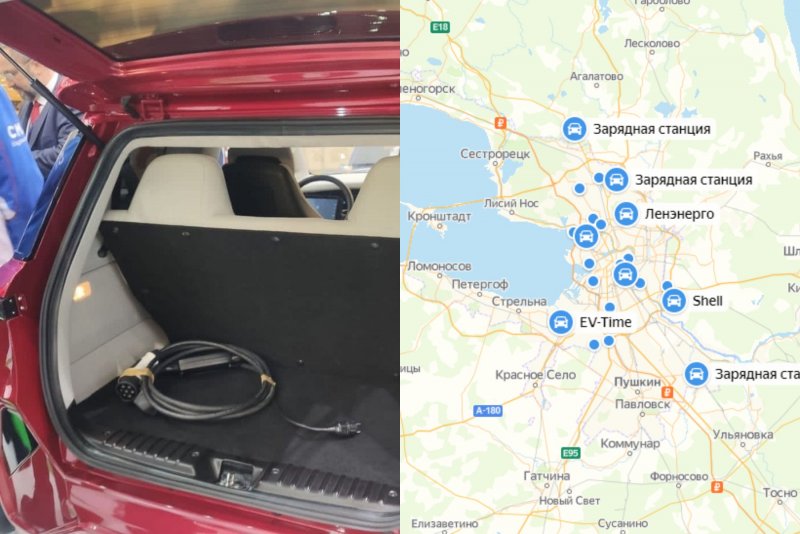Количество электрозаправок в Петербурге. Данные и скриншот: «Яндекс.Карты»
