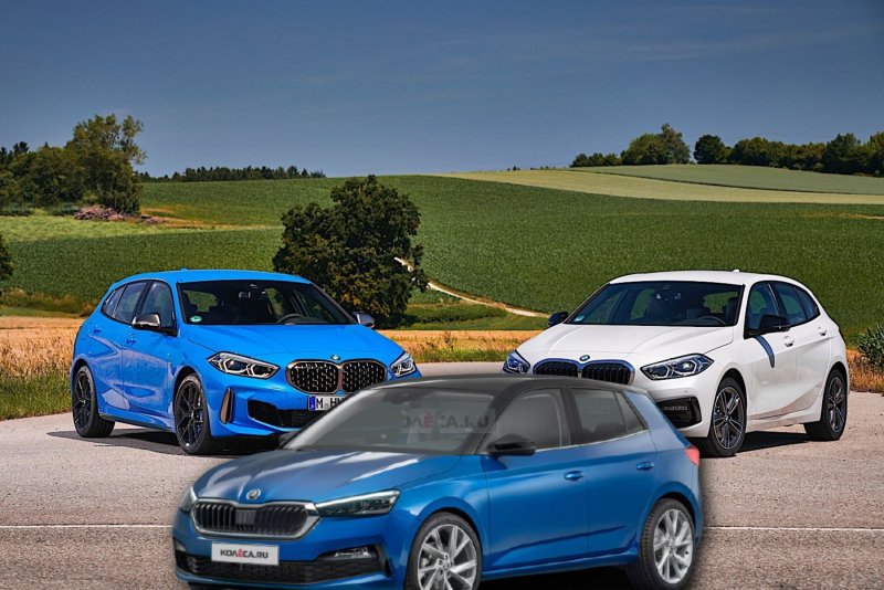 Skoda Fabia и BMW 1 разных годов выпуска. Коллаж: Driver-News